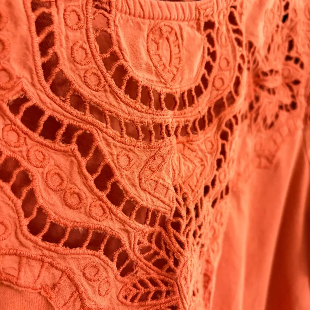 Sundance HandMade in India Orange Embroidered Women's Top Large - Picture 5 of 6